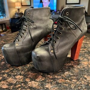 **SOLD** Leather Jeffrey Campbell Lita Platform Booties